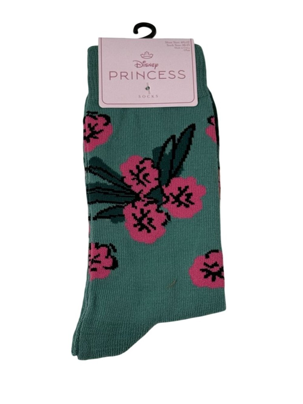 Disney Princess Tiana Floral Crew Socks NWT